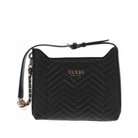 Sac à main porté épaule noir uni avec chaine dorée et matelassé