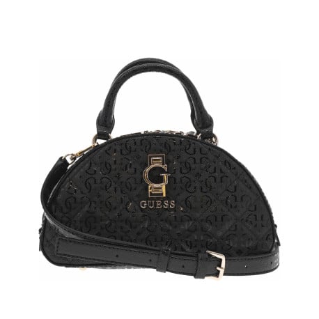 Sac Bowling noir à monogrammes vernis et matelassé avec anses