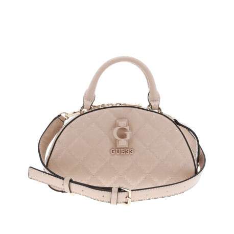 Sac Bowling rose avec monogrammes vernis all-over et matelassé