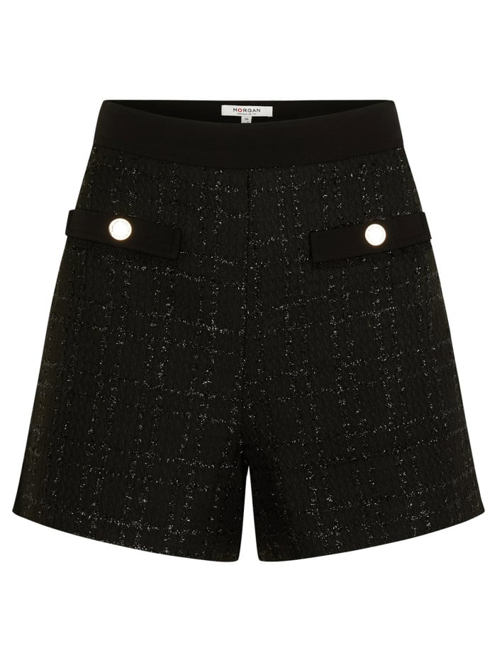 Short Chino noir en tweed...