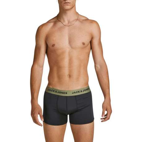 Lot de 3 Boxers classique en coton marine uni avec une taille élastiquée - Image 3