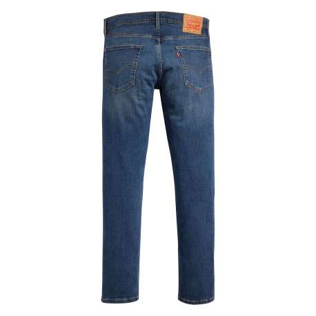 Jean 5 poches 502 en coton mélangé bleu avec surpiqûres orange et coupe droite - Image 2
