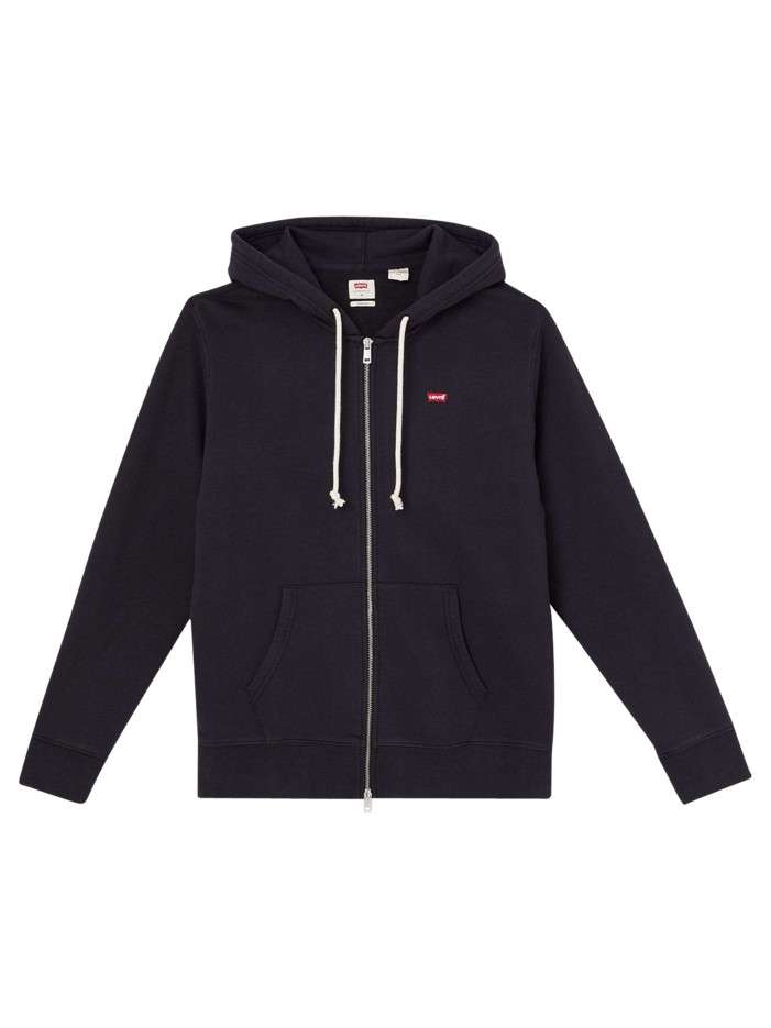 Sweat zippé en coton noir...