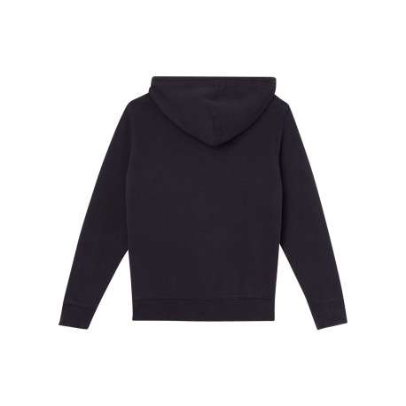 Sweat zippé en coton noir uni à coupe droite avec logo rouge et col à capuche - Image 2