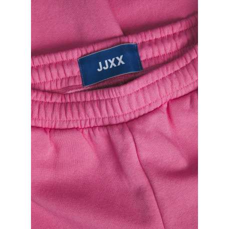 Jogging en coton mélangé rose uni avec une coupe slim fit et à taille élastiquée - Image 3