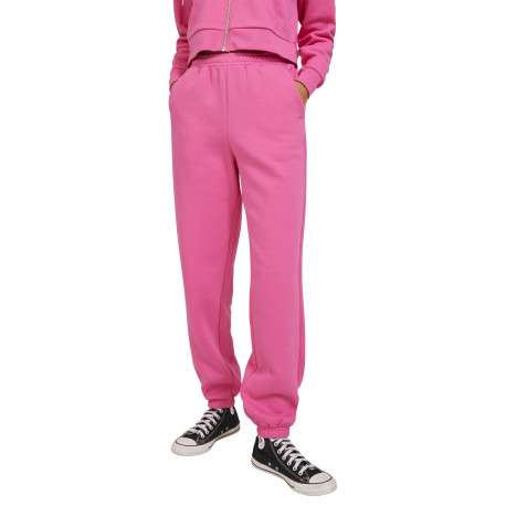 Jogging en coton mélangé rose uni avec une coupe slim fit et à taille élastiquée - Image 4
