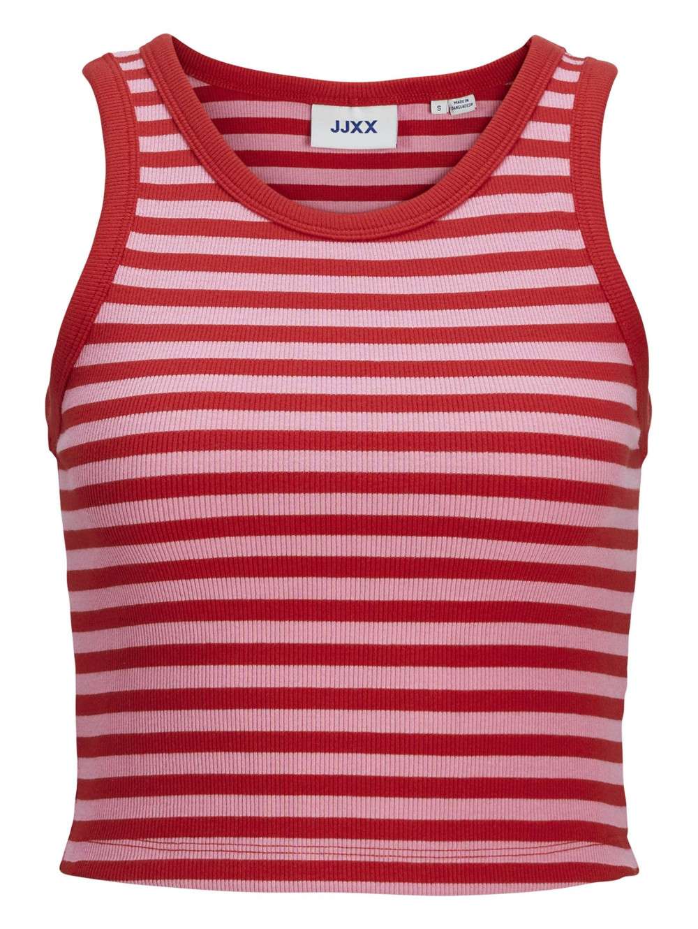 Top Débardeur Vintage Cop Copine HORTON - Blanc Rayé Rose, Taille 34/36, Coton Stretch