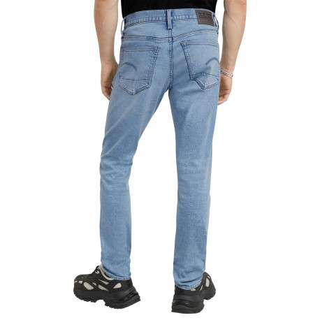 Jean en coton bleu stone légèrement délavé avec une coupe slim - Image 2
