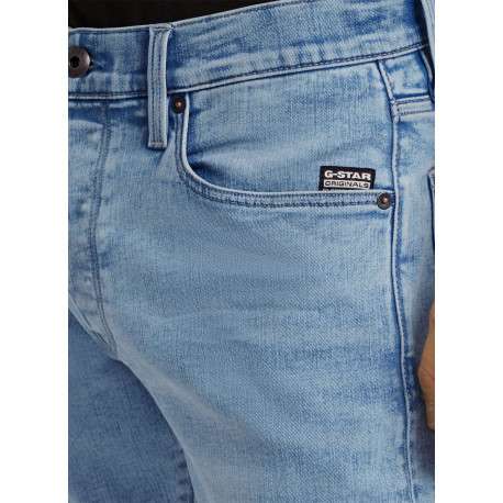 Jean en coton bleu stone légèrement délavé avec une coupe slim - Image 3