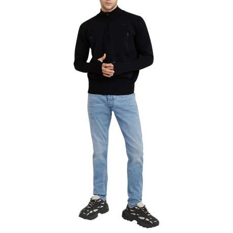 Jean en coton bleu stone légèrement délavé avec une coupe slim - Image 5