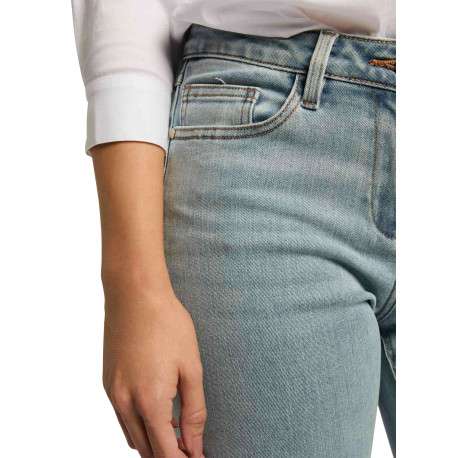 Jean bleu denim uni avec fermeture bouton et zip et poches plaquées - Image 3