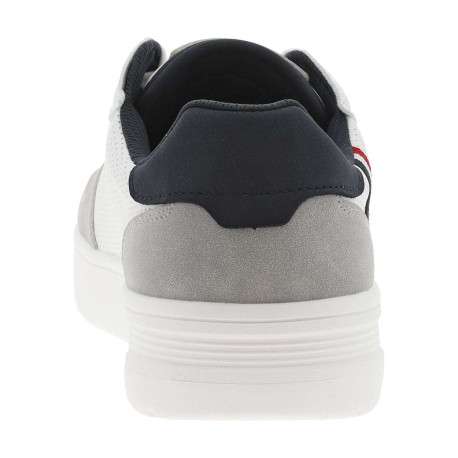 Sneakers blanches plates avec empiècement en suédine et à lacets - Image 6