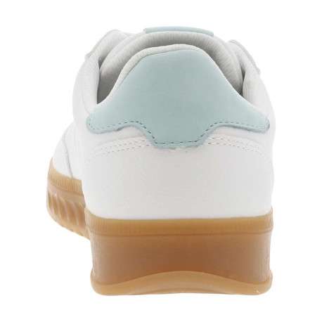 Tennis blanches à talon plat et à lacets plats avec marque embossée - Image 6