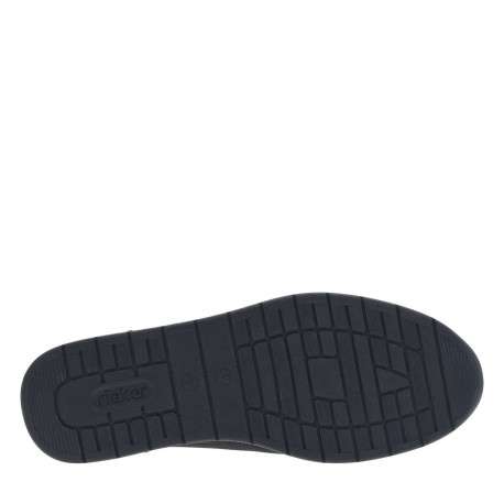 Sneakers en cuir marine à talon plat et à lacets ronds avec zip latéral - Image 5