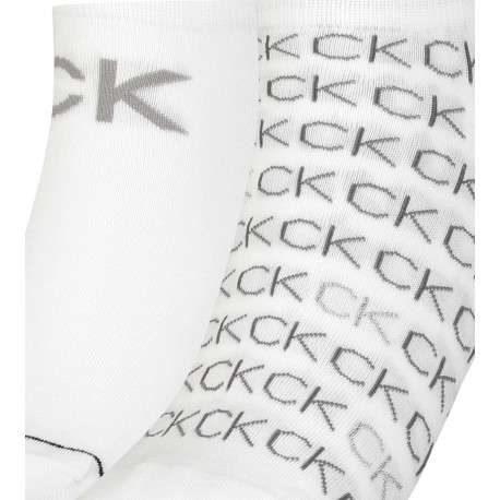 Lot de 2 paires de chaussettes basses blanches imprimées coupe socquettes - Image 2