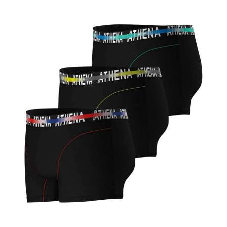 Lot de 3 Boxers classiques en coton noirs unis avec taille élastiquée - Image 2