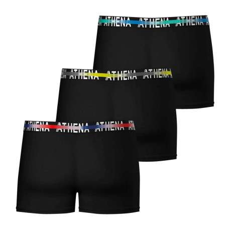 Lot de 3 Boxers classiques en coton noirs unis avec taille élastiquée - Image 3