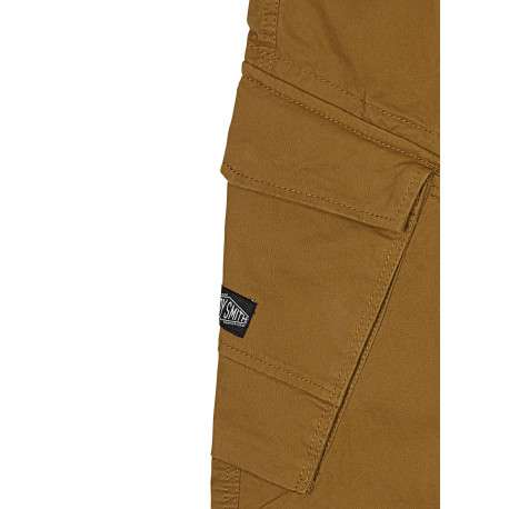 Cargo en coton camel uni à coupe regular fit avec des lacets à la taille - Image 5