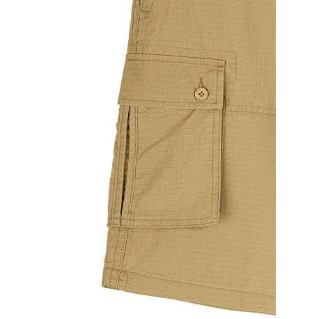 Short cargo en coton beige uni à coupe regular fit avec une ceinture à la taille - Image 3