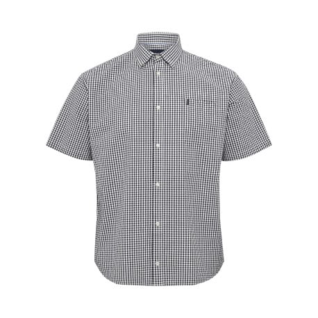 Chemise en coton bleue avec un imprimé vichy et une coupe regular fit