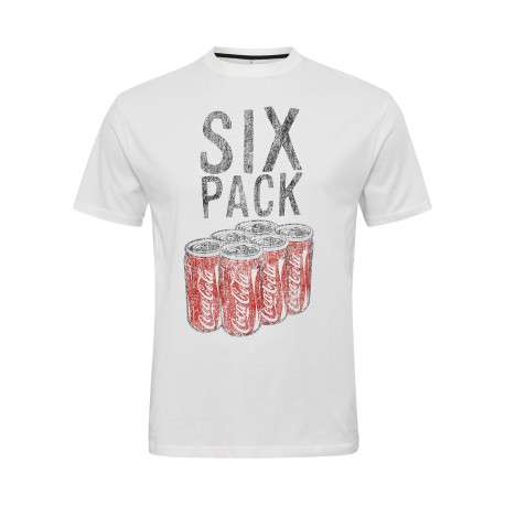 T-shirt en coton blanc avec un imprimé délavé à l'avant et une coupe droite
