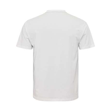 T-shirt en coton blanc avec un imprimé délavé à l'avant et une coupe droite - Image 2