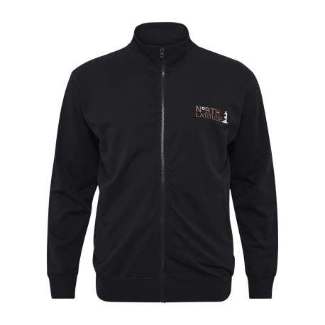 Gilet en coton noir uni avec une coupe slim et un col montant