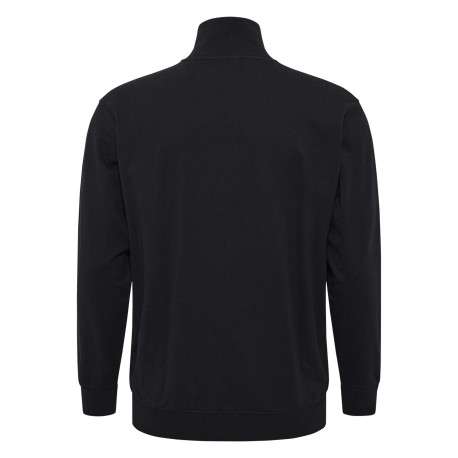 Gilet en coton noir uni avec une coupe slim et un col montant - Image 2