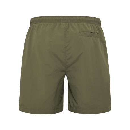 Short de bain kaki uni à coupe regular fit avec une taille élastiquée - Image 2