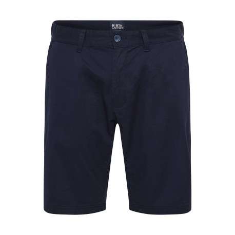 Short chino en coton bleu marine uni avec une coupe slim et des passants
