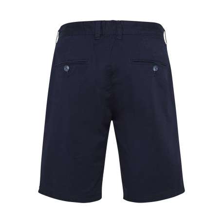 Short chino en coton bleu marine uni avec une coupe slim et des passants - Image 2