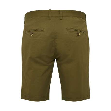 Short chino en coton kaki uni avec une coupe slim et des passants à la taille - Image 2