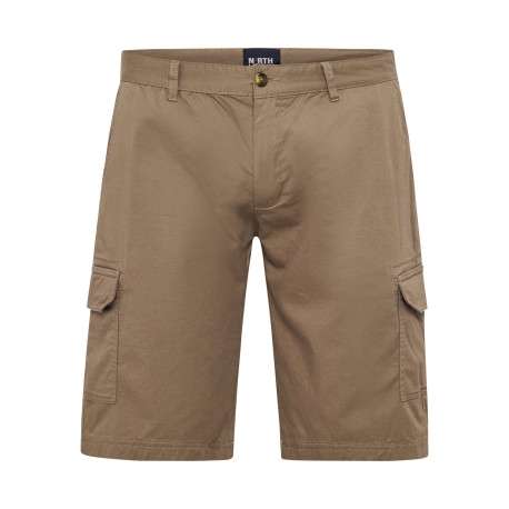 Short cargo en coton beige uni avec une coupe regular fit et des poches à rabat