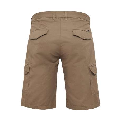 Short cargo en coton beige uni avec une coupe regular fit et des poches à rabat - Image 2