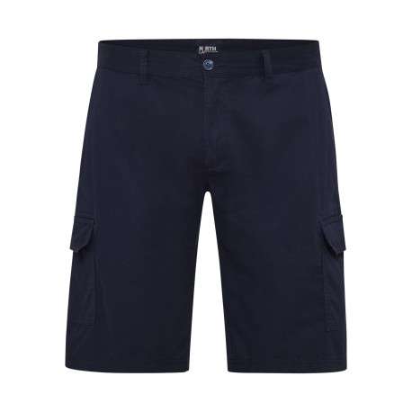 Short cargo en coton marine uni avec une coupe regular fit et des poches à rabat