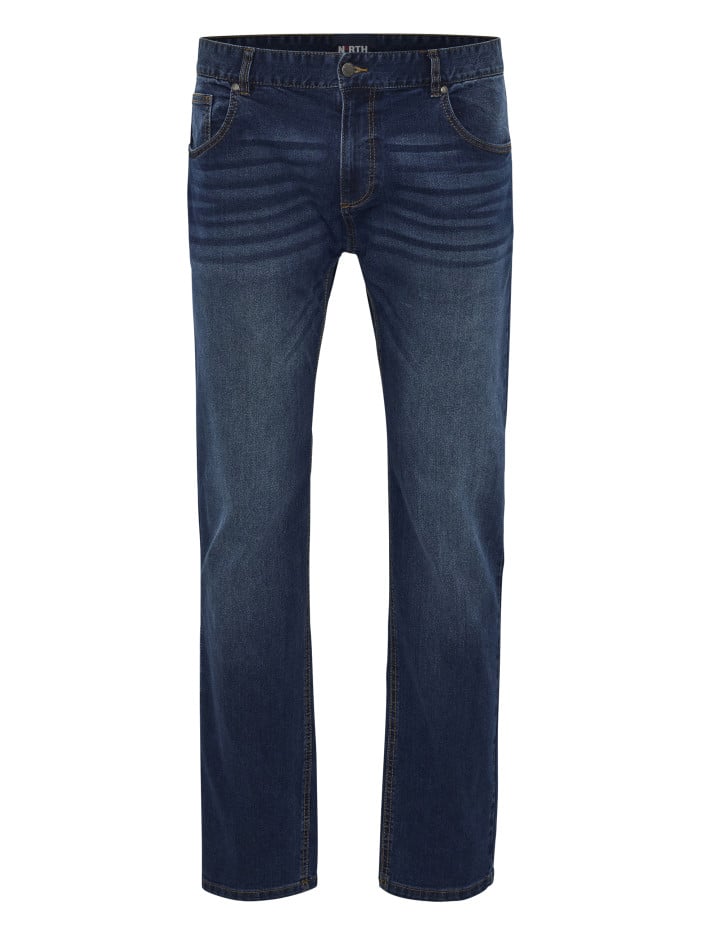 Jean en coton mélangé bleu...