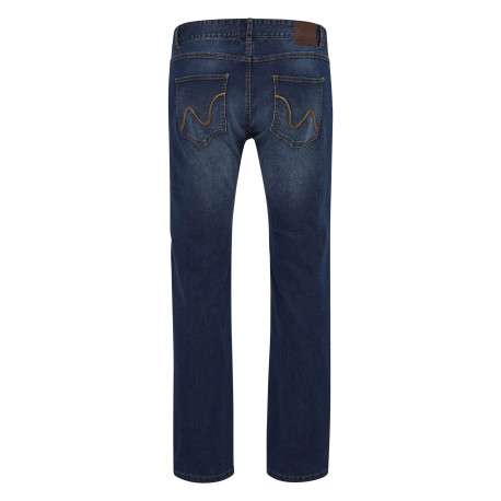 Jean en coton mélangé bleu indigo délavé aux cuisses à coupe slim - Image 2