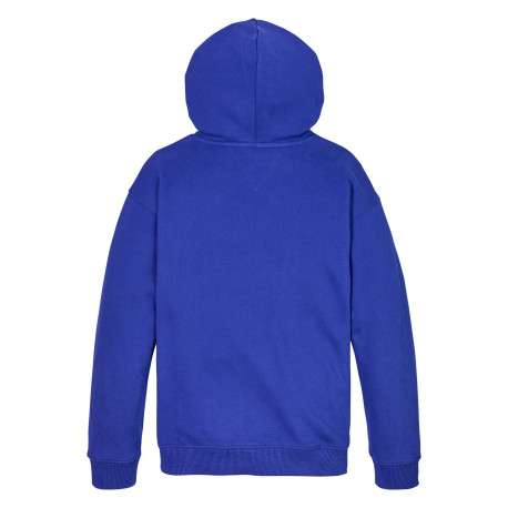 Sweat en coton régénératif bleu à imprimé, coupe droite et col à capuche - Image 2