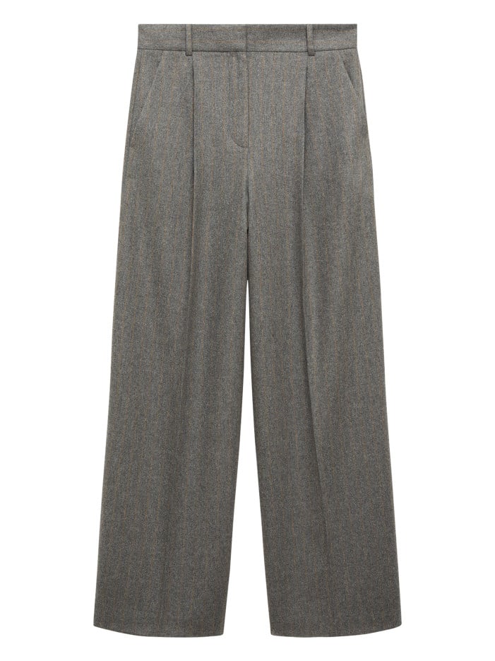 Chino gris rayé avec une...