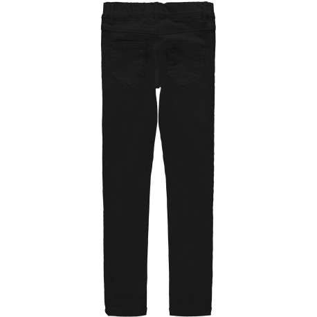 Pantalon noir uni avec une coupe droite et à fermerture zippée boutonnée - Image 2