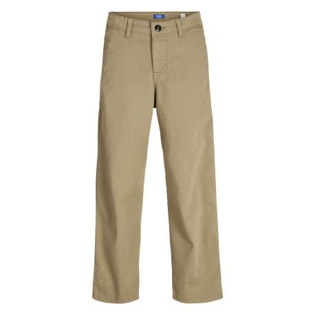 Cargo en coton camel uni à coupe droite avec logo blanc et bleu