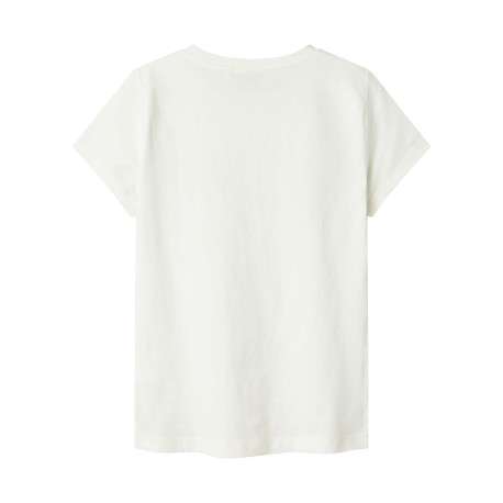 T-shirt en coton biologique blanc à imprimé cerise, droit avec un col rond - Image 2