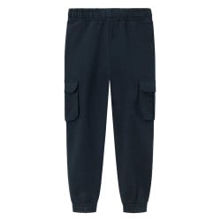 Jogging marine uni à coupe slim avec poches cargo et taille élastiquée
