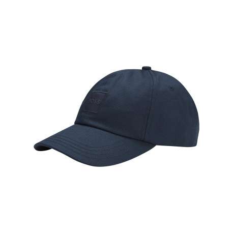 Casquette strapback en coton bleue marine unie avec un patch à l'avant - Image 2