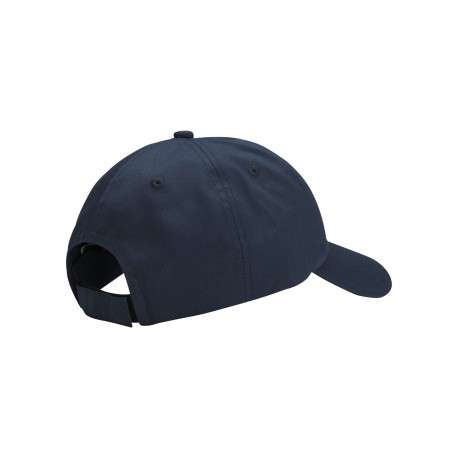Casquette strapback en coton bleue marine unie avec un patch à l'avant - Image 4