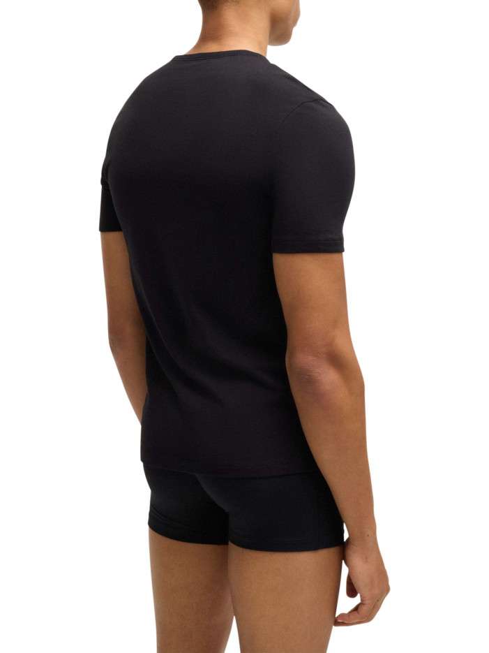 Lot de 3 t-shirts en coton tricolore unis avec une coupe près du corps - Image 2