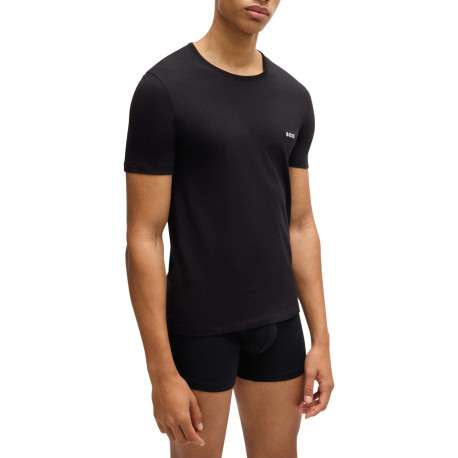 Lot de 3 t-shirts en coton tricolore unis avec une coupe près du corps - Image 3