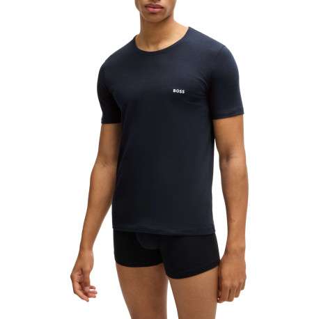 Lot de 3 t-shirts en coton tricolore unis avec une coupe près du corps - Image 5