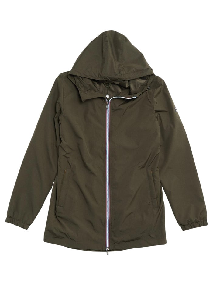 Blouson à capuche kaki uni...