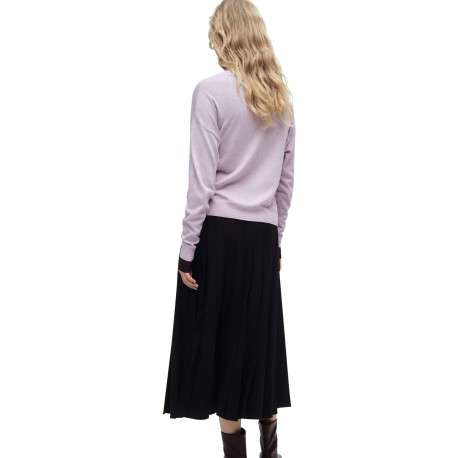 Cardigan lavande en maille fine avec un col v profond et une coupe droite - Image 5